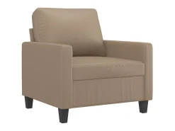 Poltrona| Poltrona com apoio de pés 60 cm couro artificial cappuccino PT727198 Castanho