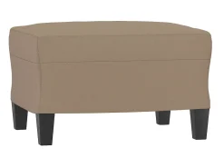 Poltrona| Poltrona com apoio de pés 60 cm couro artificial cappuccino PT727198 Castanho