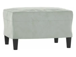 Poltrona com apoio de pés 60 cm veludo cinzento-claro PT355870^ Poltrona