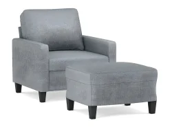 Discount Poltrona com apoio de pés 60 cm tecido -claro PT517126 Cinzento
