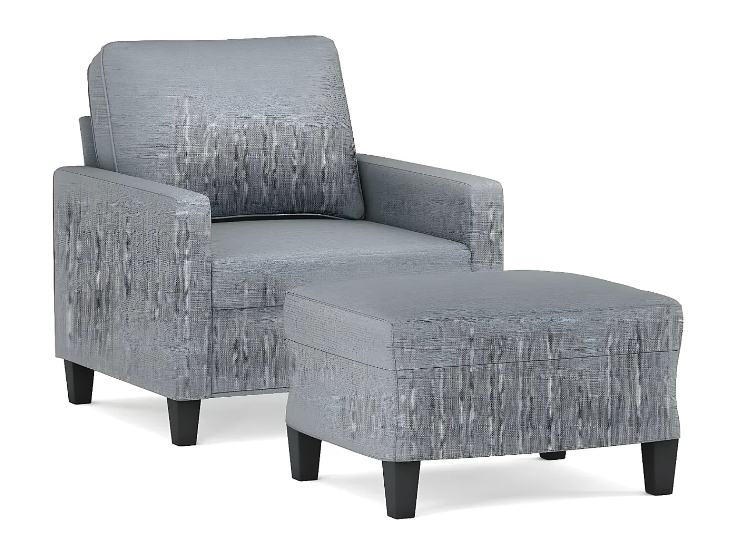 Discount Poltrona com apoio de pés 60 cm tecido -claro PT517126 Cinzento