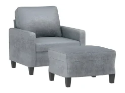 Discount Poltrona com apoio de pés 60 cm tecido -claro PT517126 Cinzento