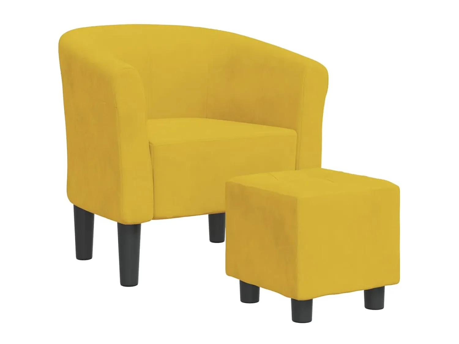Discount Poltrona com apoio de pés veludo PT913219 Amarelo