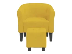 Discount Poltrona com apoio de pés veludo PT913219 Amarelo
