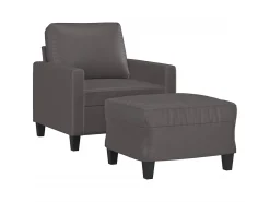 Poltrona com apoio de pés couro artificial 60 cm PT975983^ Poltrona