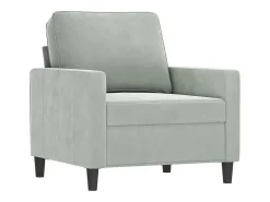 Poltrona| Poltrona com apoio de pés 60 cm veludo cinzento-claro PT797402 Cinzento claro
