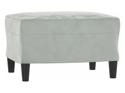 Poltrona| Poltrona com apoio de pés 60 cm veludo cinzento-claro PT797402 Cinzento claro