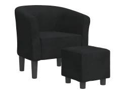 Poltrona| Poltrona com apoio de pés veludo PT562858 Preto