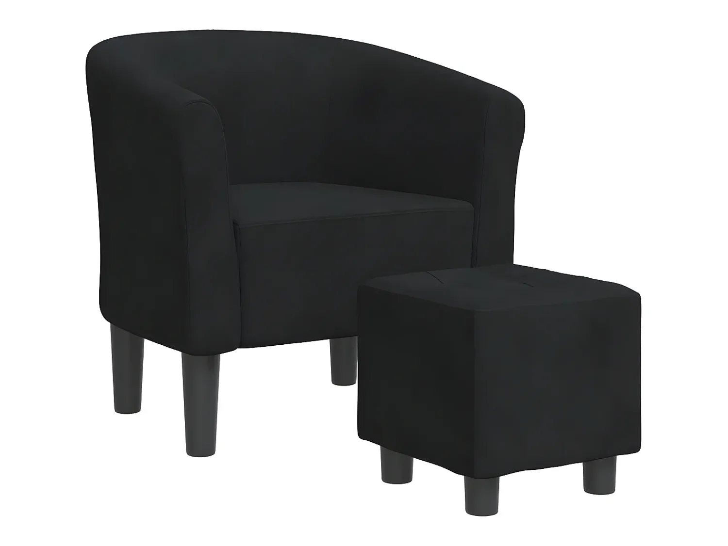 Poltrona| Poltrona com apoio de pés veludo PT562858 Preto