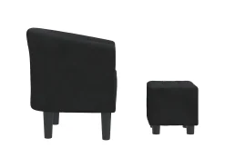 Poltrona| Poltrona com apoio de pés veludo PT562858 Preto