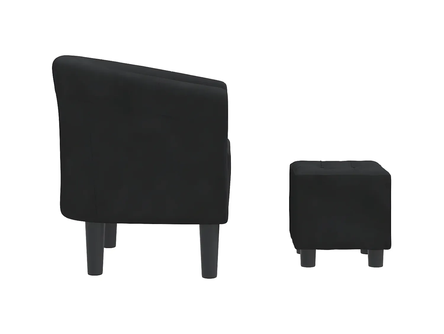 Poltrona| Poltrona com apoio de pés veludo PT562858 Preto