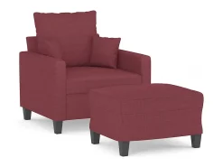 Poltrona* Poltrona com apoio de pés 60 cm tecido tinto PT809966 Vermelho