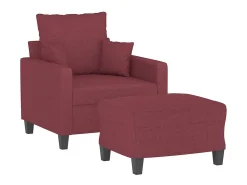 Poltrona* Poltrona com apoio de pés 60 cm tecido tinto PT809966 Vermelho