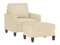 Poltrona| Poltrona com apoio de pés 60 cm tecido cor PT395530 Creme