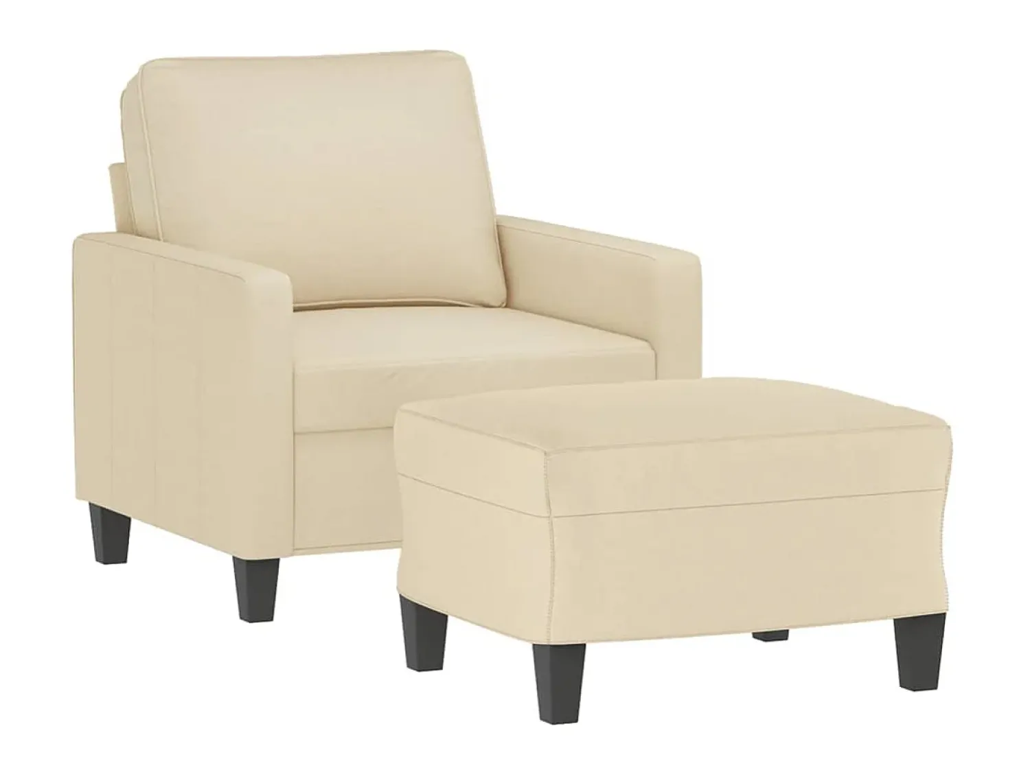 Poltrona| Poltrona com apoio de pés 60 cm tecido cor PT395530 Creme