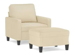 Poltrona| Poltrona com apoio de pés 60 cm tecido cor PT395530 Creme