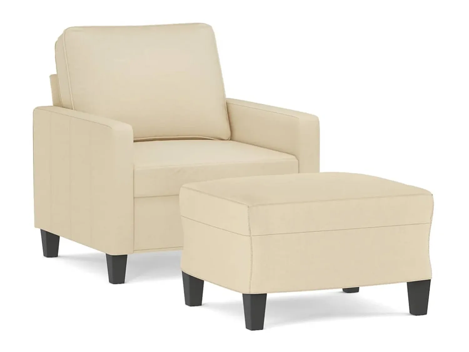 Poltrona| Poltrona com apoio de pés 60 cm tecido cor PT395530 Creme