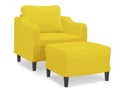 Poltrona| Poltrona com apoio de pés 60 cm tecido -claro PT310190 Amarelo