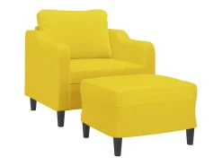Poltrona| Poltrona com apoio de pés 60 cm tecido -claro PT310190 Amarelo