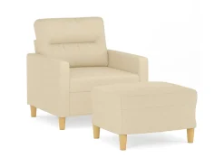 Poltrona| Poltrona com apoio de pés 60 cm tecido cor PT897988 Creme