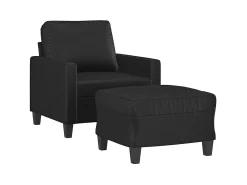 Poltrona com apoio de pés couro artificial 60 cm PT453504^ Poltrona