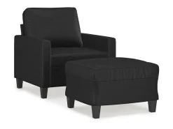 Poltrona com apoio de pés couro artificial 60 cm PT453504^ Poltrona