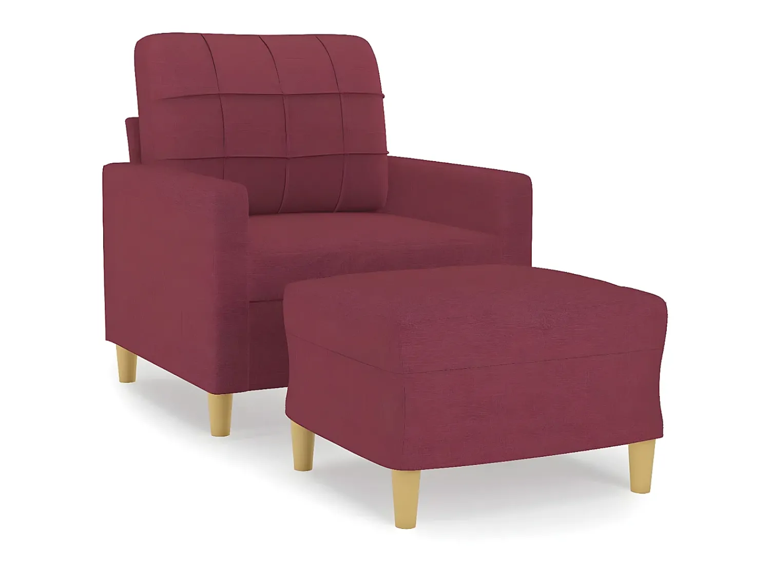 Poltrona* Poltrona com apoio de pés 60 cm tecido tinto PT801898 Vermelho