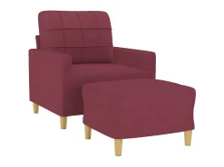 Poltrona* Poltrona com apoio de pés 60 cm tecido tinto PT801898 Vermelho