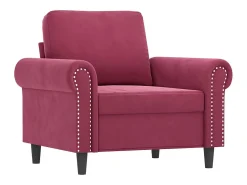 Poltrona* Poltrona com apoio de pés 60 cm veludo tinto PT500834 Vermelho