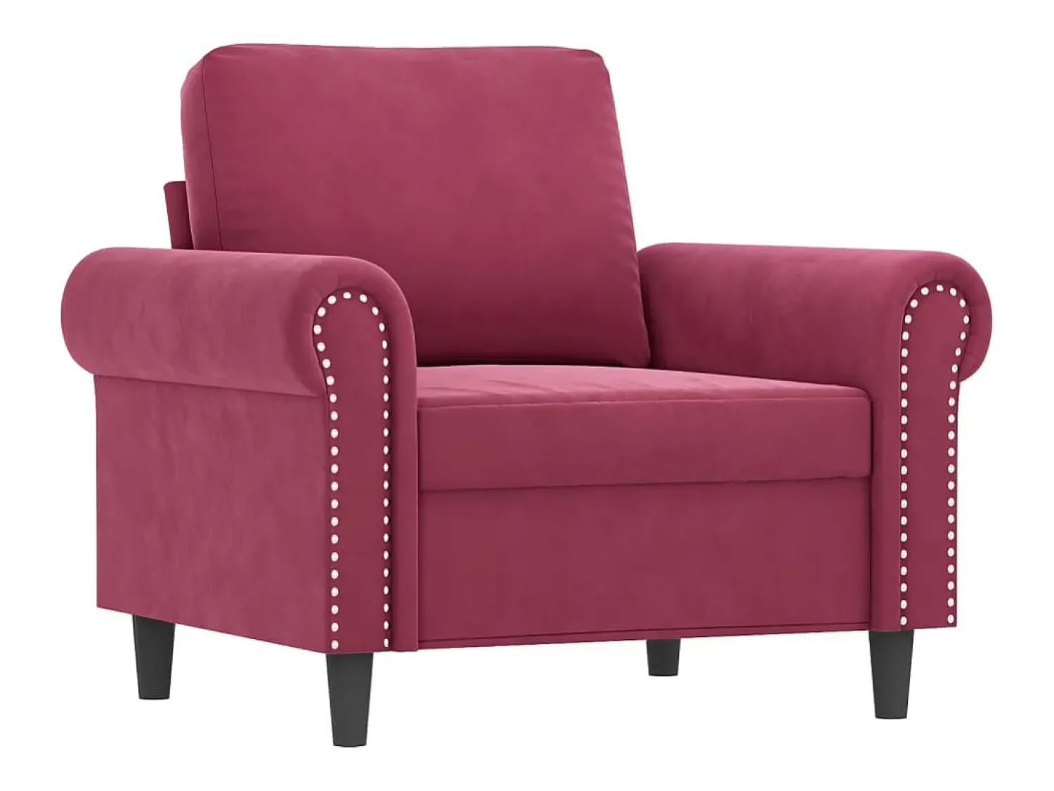 Poltrona* Poltrona com apoio de pés 60 cm veludo tinto PT500834 Vermelho