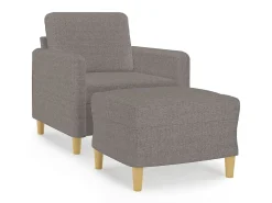 Poltrona* Poltrona com apoio de pés 60 cm tecido cinza-acastanhado PT447984 Taupe