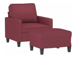 Poltrona com apoio de pés 60 cm tecido tinto PT190688^ Poltrona