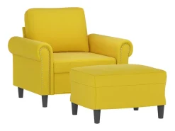 Clearance Poltrona com apoio de pés 60 cm veludo PT736734 Amarelo