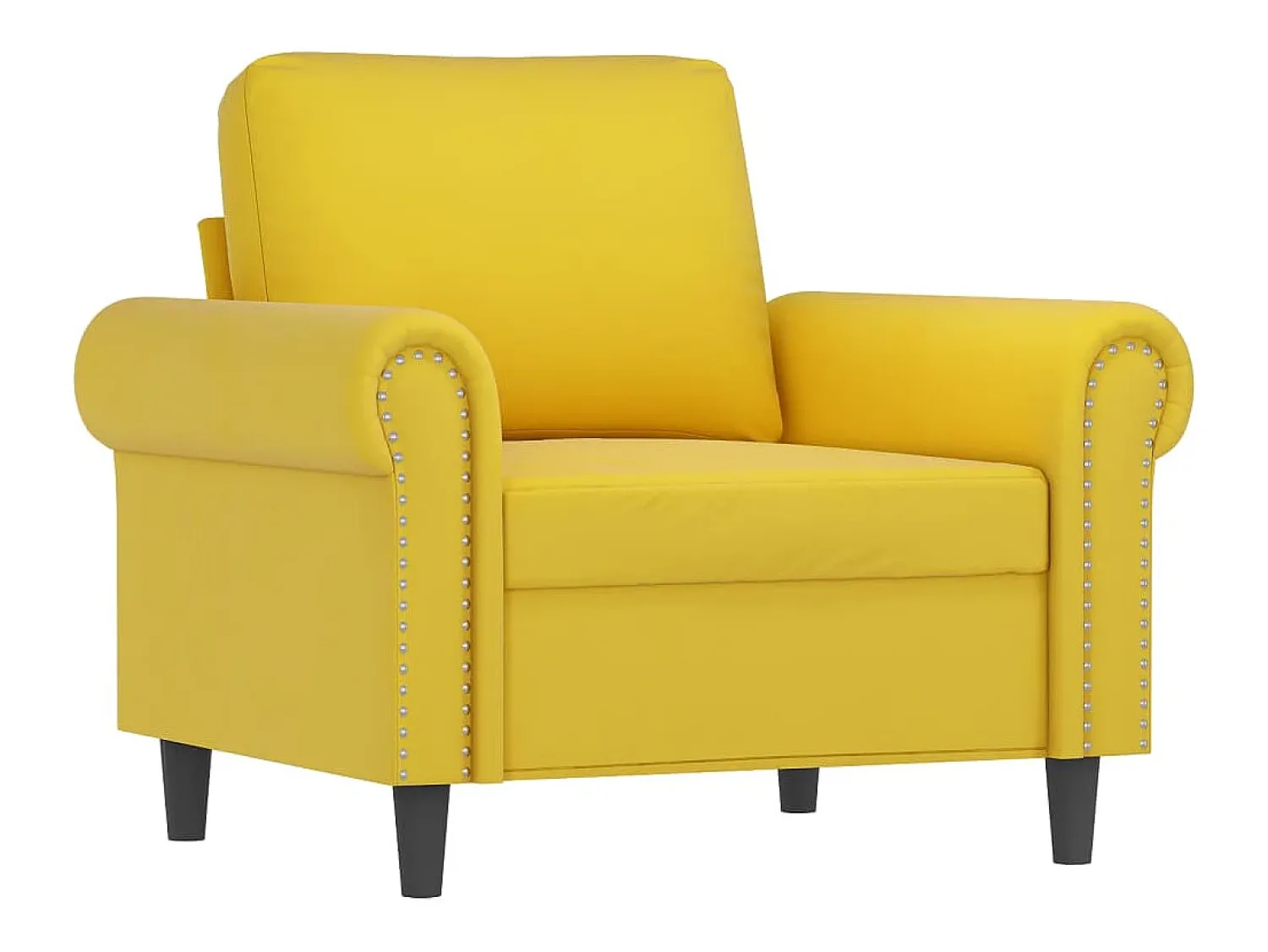 Clearance Poltrona com apoio de pés 60 cm veludo PT736734 Amarelo