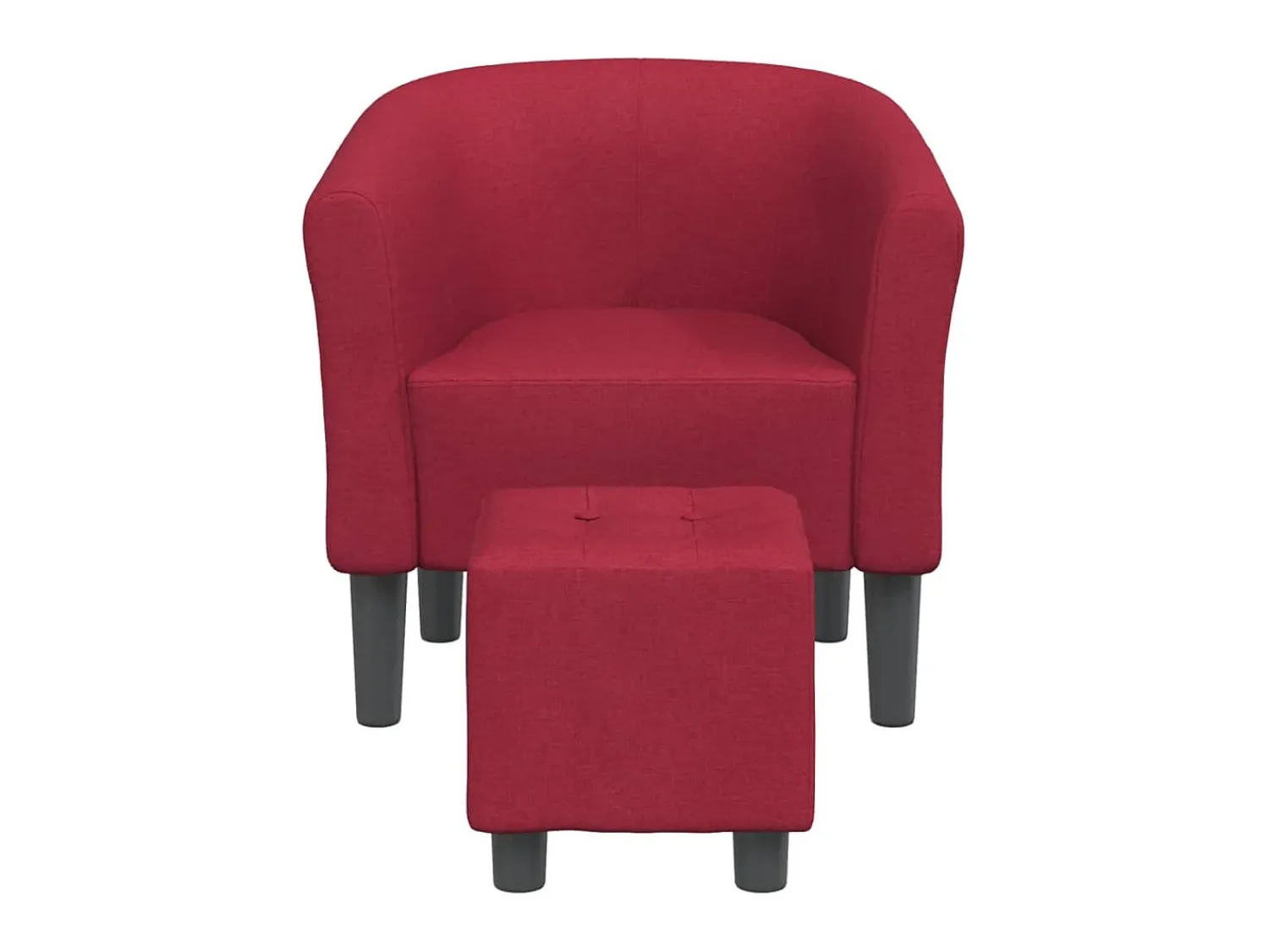 Poltrona* Poltrona com apoio de pés tecido tinto PT454889 Vermelho