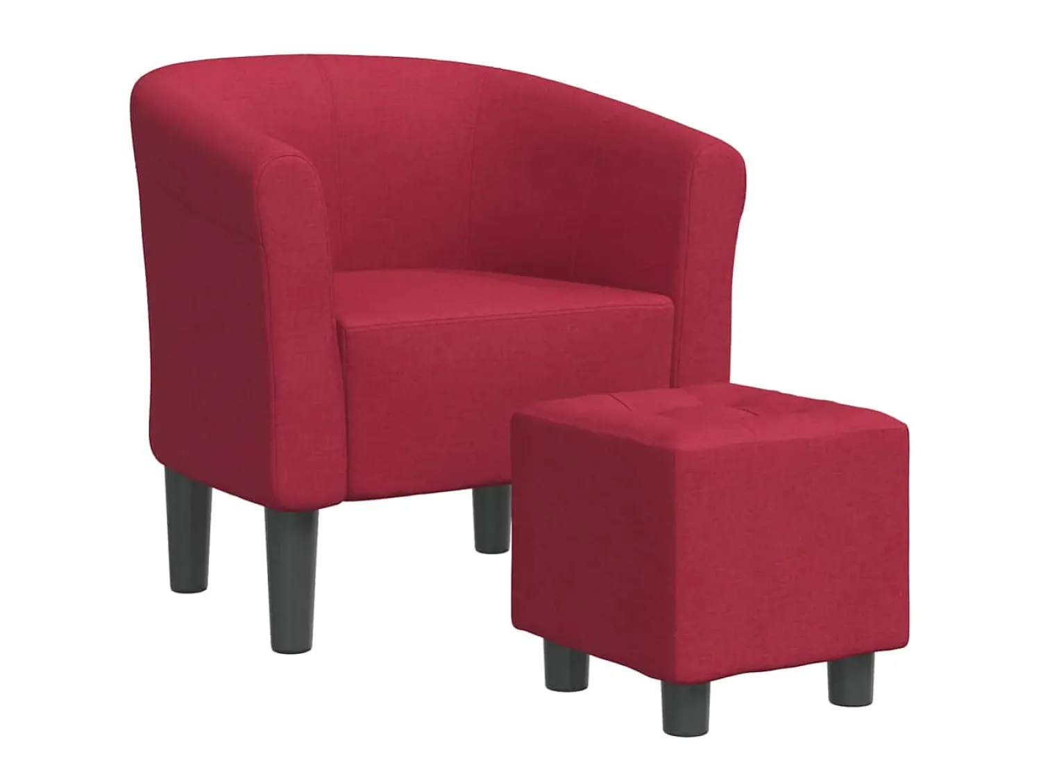 Poltrona* Poltrona com apoio de pés tecido tinto PT454889 Vermelho