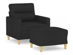 Discount Poltrona com apoio de pés 60 cm tecido PT797296 Preto