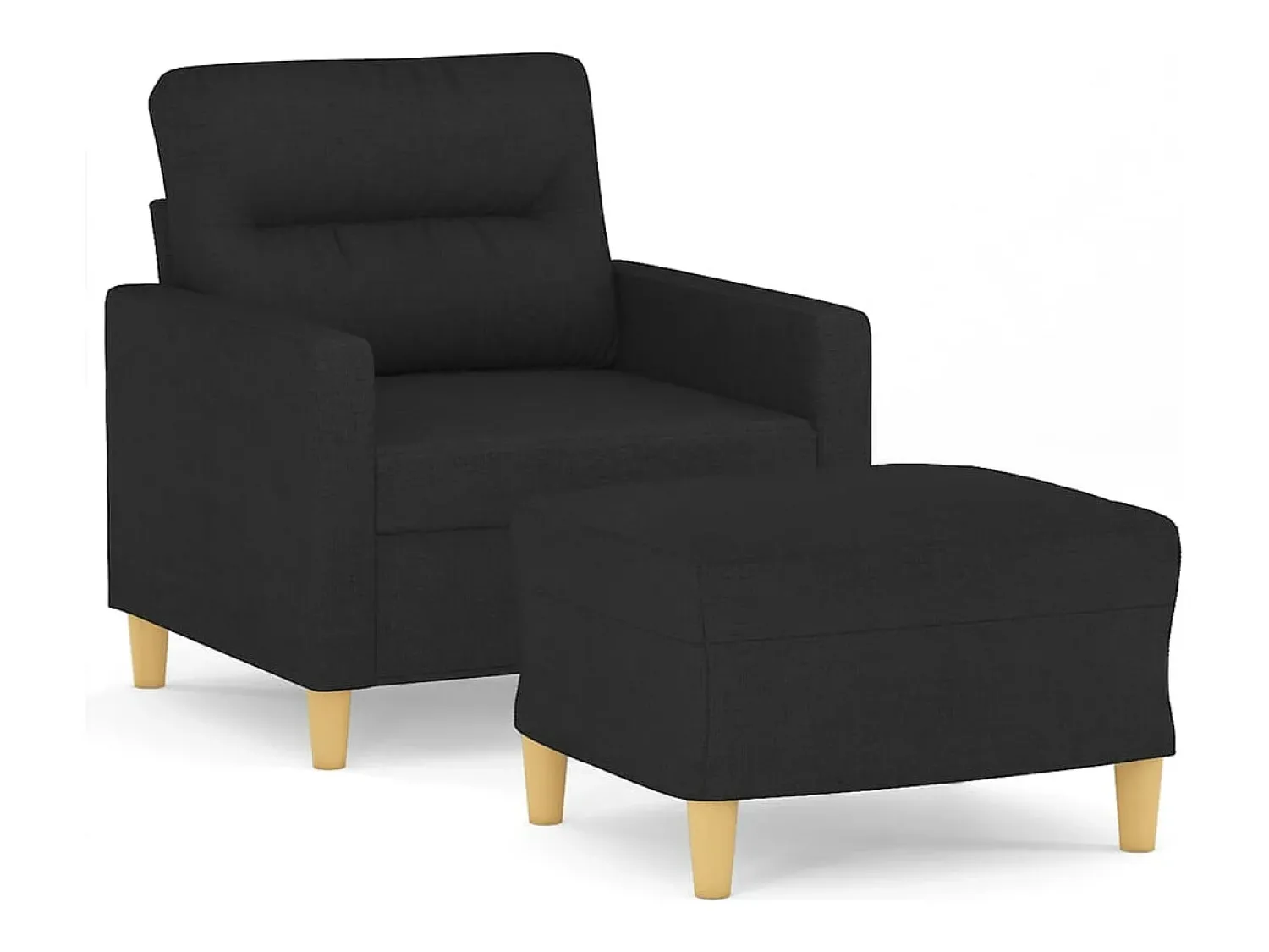 Discount Poltrona com apoio de pés 60 cm tecido PT797296 Preto