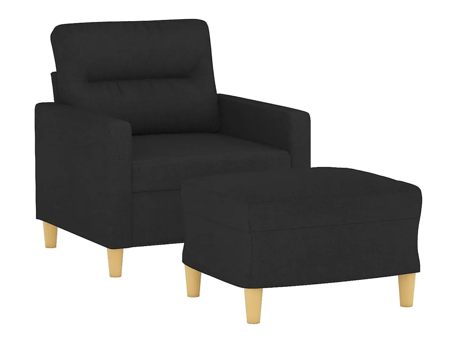 Discount Poltrona com apoio de pés 60 cm tecido PT797296 Preto