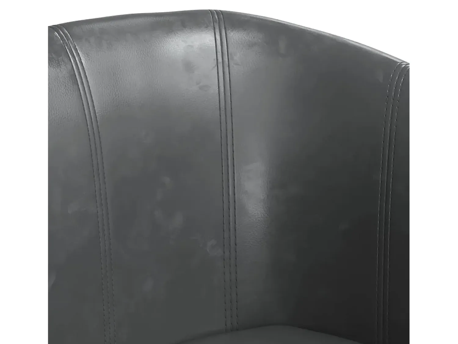 Poltrona*vidaxl Poltrona com apoio de pés couro artificial Cinzento
