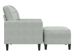 Poltrona*vidaxl Poltrona com apoio de pés 60 cm veludo -claro Cinzento