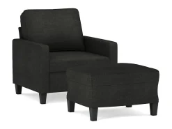 Discount Poltrona com apoio de pés 60 cm tecido PT481332 Preto