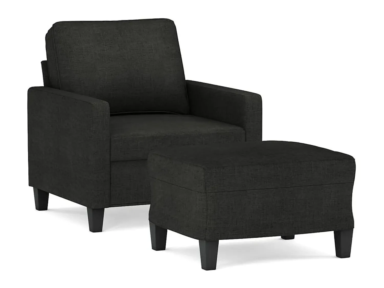 Discount Poltrona com apoio de pés 60 cm tecido PT481332 Preto