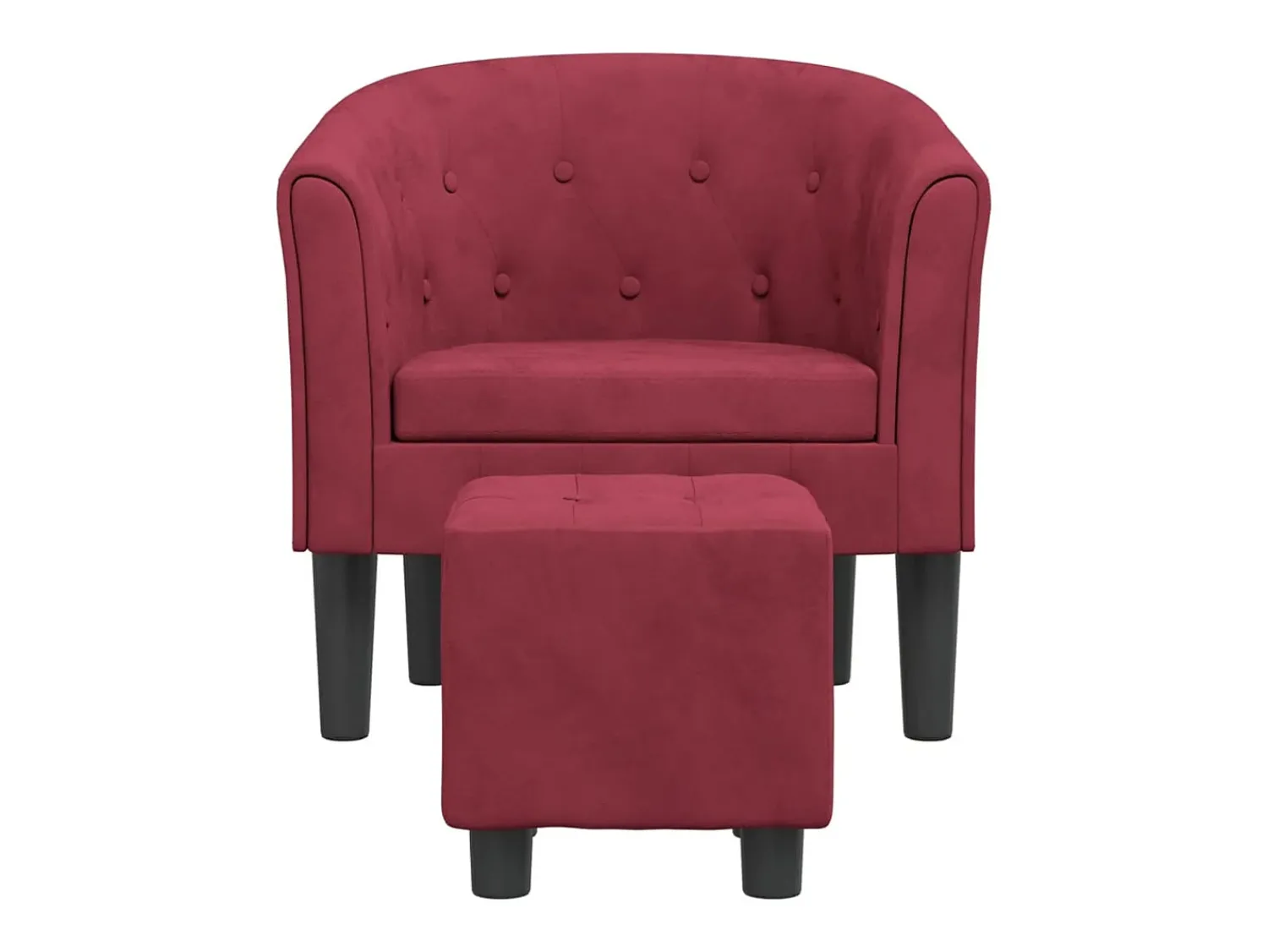Best Poltrona com apoio de pés veludo -tinto PT649419 Vermelho