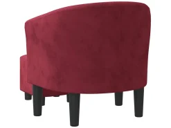 Best Poltrona com apoio de pés veludo -tinto PT649419 Vermelho