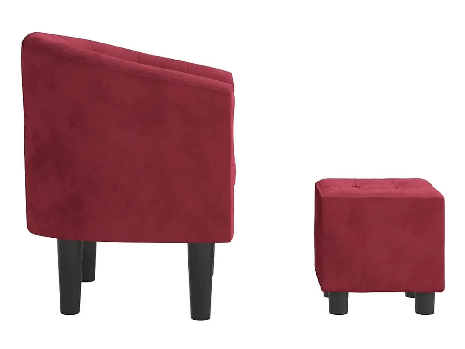 Best Poltrona com apoio de pés veludo -tinto PT649419 Vermelho