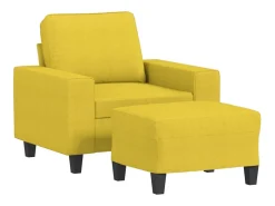 Poltrona com apoio de pés 60 cm tecido -claro PT860379^ Poltrona