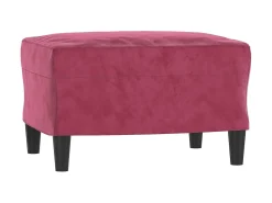Poltrona| Poltrona com apoio de pés 60 cm veludo tinto PT906281 Vermelho