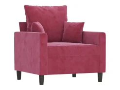 Poltrona| Poltrona com apoio de pés 60 cm veludo tinto PT906281 Vermelho