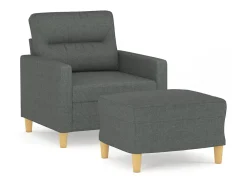 Clearance Poltrona com apoio de pés 60 cm tecido -escuro PT943393 Cinzento